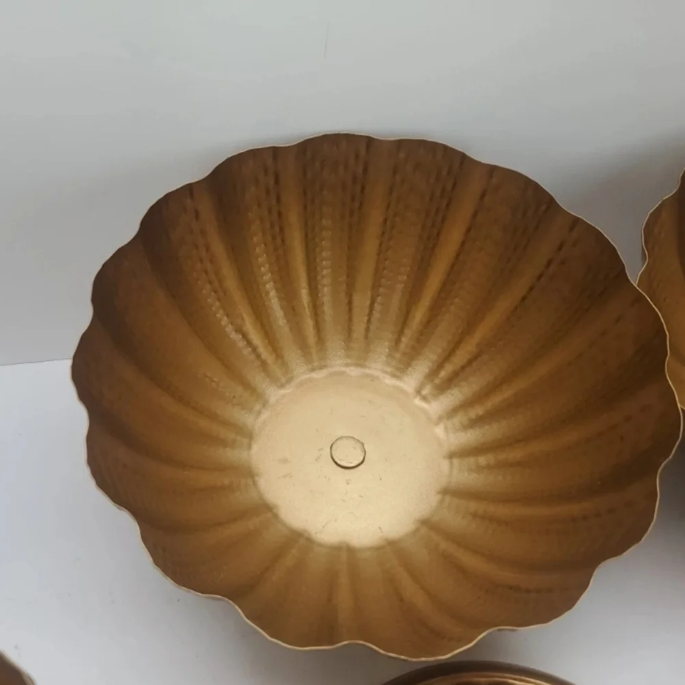 Brass Pedestal Bowl Planter - Set of 4